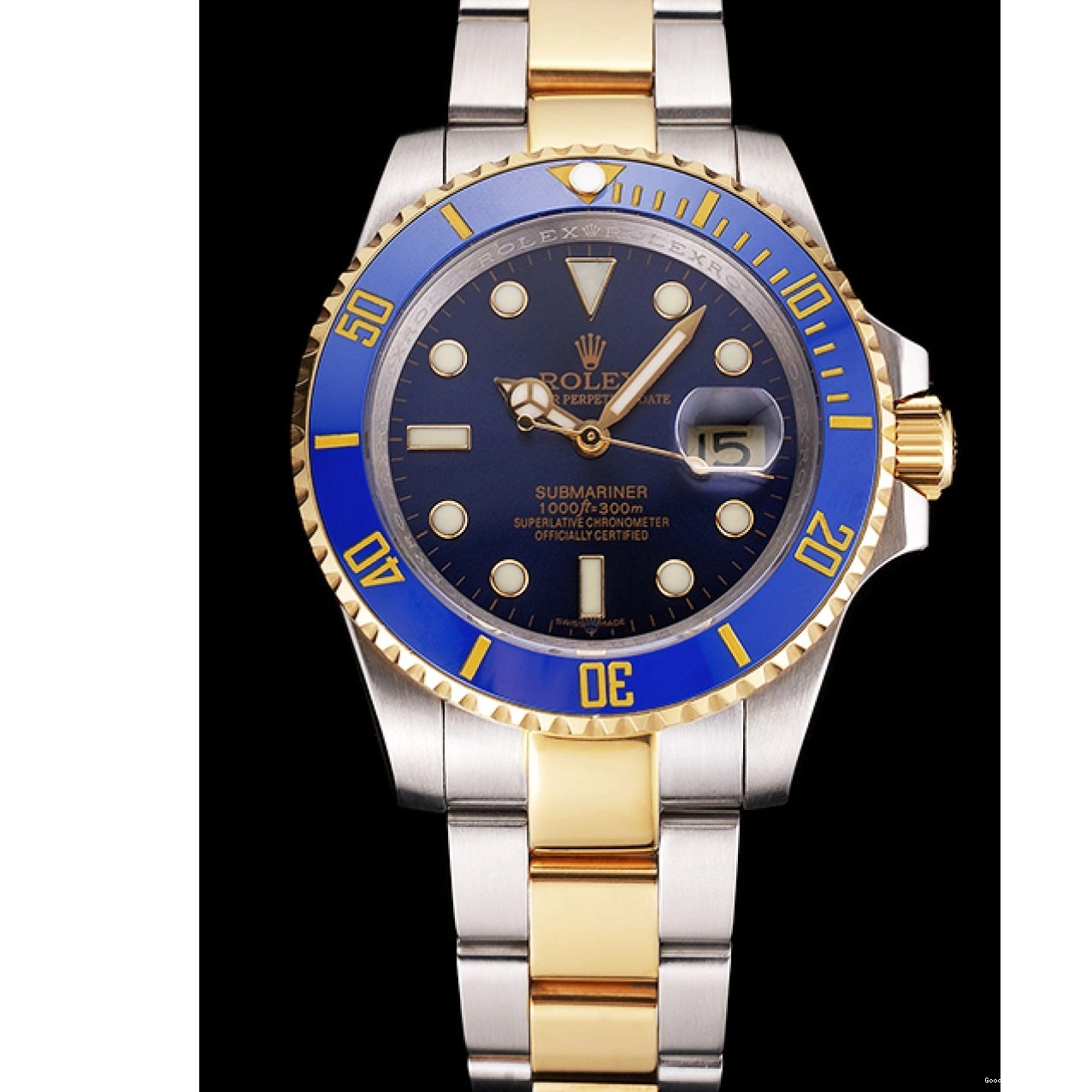 Good Copy Rolex Watches Tone And Rolex Bracelet Dial Steel Swiss Bezel Submariner Two Blue Gold 1014